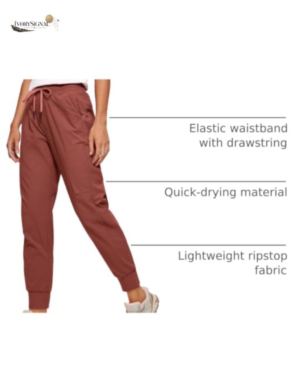 Lightweight Ripstop High Rise Joggers with Pockets 27.5 Inseam - Picture 3 of 5